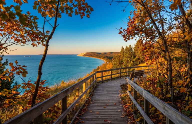 sleeping bear dunes in fall season